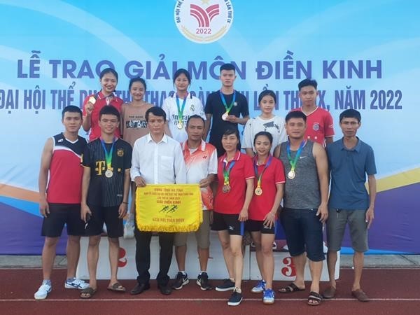 Hương Sơn đạt giải nhì toàn đoàn môn Điền kinh tại Đại hội TDTT toàn tỉnh